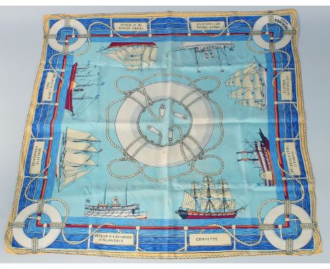 A HERMES SILK SCARF VINTAGE 1920'S LINERS.