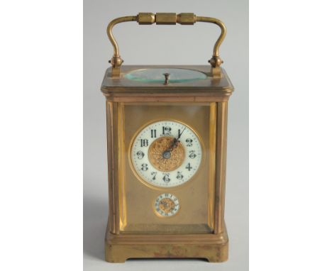 A 19TH CENTURY GRAND SONNERIE CARRIAGE CLOCK. 5ins high.