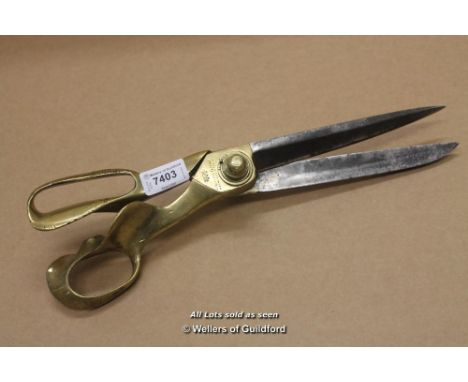 *Antique Huge 15" Wilkinson Brass &amp; Steel Tailor'S Shears Scissors- (Lot Subject To VAT) [LQD108]