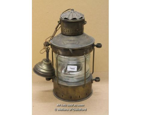 *Vintage Dutch Brass Ankerlight Ship Style Maritime Hanging Lantern Lamp- (Lot Subject To VAT) [LQD108]