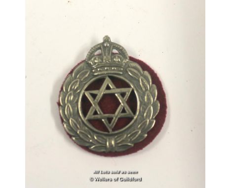 *British Army Military Cap/Hat Badge - The Jewish Brigade - Jennens &amp; Co London- (Lot Subject To VAT) [LQD106]