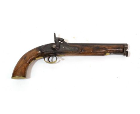 A Mid-19th Century Percussion Service Pistol by Witton &amp; Daw, the 23cm round steel barrel engraved WITTON &amp; DAW, 37 T