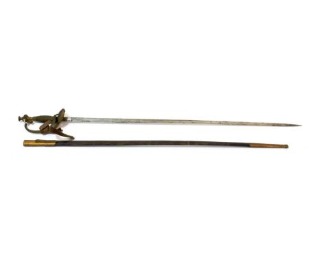 An Imperial German Dress Sword, with 83.5 cm single edge, single-fullered plated blade, etched with foliage and other ornamen