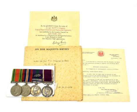 A Second World War Long Service Group of Four Medals, comprising Defence Medal, War Medal, General Service Medal 1918-62 with