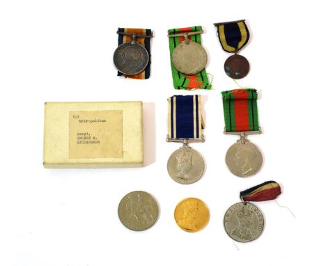 A Police Long Service and Good Conduct Medal, (George VI), awarded to SERGT.GEORGE A.RICHARDSON, 107, Metropolitan Police, in