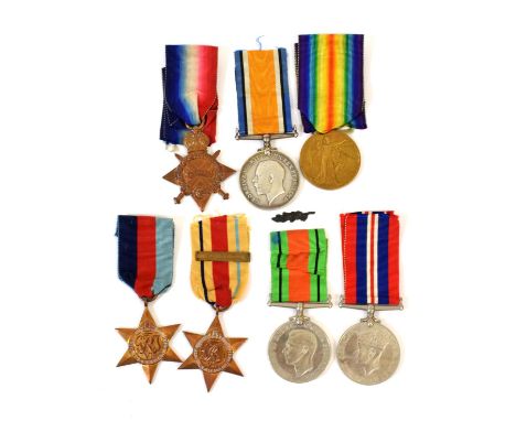 A First/Second World War Group of Seven Medals, awarded to 32785 BOMBR.A.LANE. R.A., comprising 1914-15 Star (A.BMBR. R.G.A.)