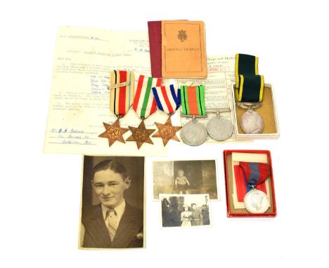 A Second World War Group of Six Medals, awarded to S/85045 SJT.N.H.GATWARD. R.A.S.C., comprising Africa Star with clasp 8TH A