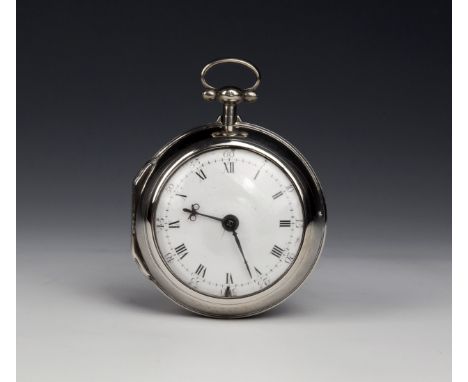 A George III silver pair cased fusee pocket watch by B. Rogers of London, the plain pair case hallmarked London 1783, maker T