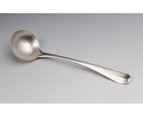 A George II Channel Islands silver sauce ladle, c.1740, maker's mark PA struck once (Pierre Amiraux, I, II and possibly III, 