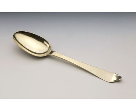 A rare William III or Queen Anne Channel Islands silver gilt trefid spoon, c.1700, maker's mark PA struck once (Pierre Amirau