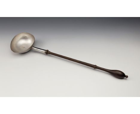 A rare George II Channel Islands silver punch ladle, maker's mark PM struck once inside bowl (Pierre Maingy, Guernsey, fl. c.