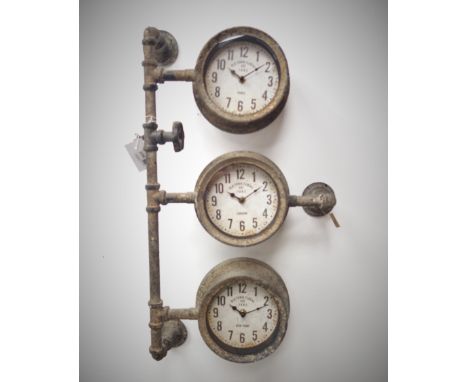 Pipe clock H68cm, W40cm, D13cm