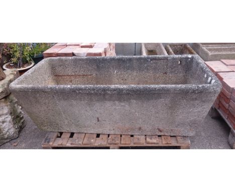 Large rectangular tapered composite granite stone trough, L154cm, D50cm, H72cm