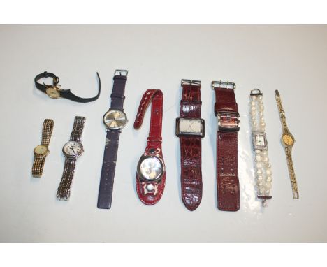 A box of wrist watches including Timex, Sekonda, Rotary, and fashion watches 