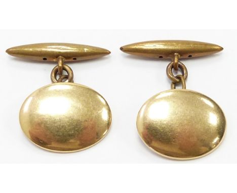 A pair of 18ct gold and rolled gold cufflinks, 6g&nbsp;