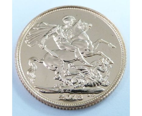 Jubilee Mint 2013 gold full sovereign, for Queen Elizabeth II Coronation jubilee, IRB bust