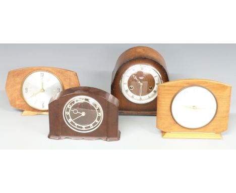 1930's Smiths Enfield mantel clock together with three others including a Bakelite example&nbsp;