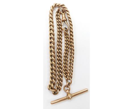 A graduated 9ct rose gold Albert/ watch chain, 39.1g, L33.5cm&nbsp;