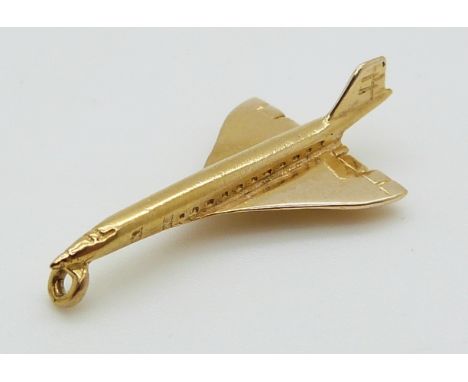 A 9ct gold Concorde charm, 1.8g&nbsp;