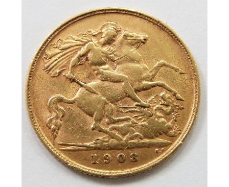 Edward VII 1908 gold half sovereign