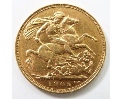 1905 gold full sovereign, Sydney mint mark