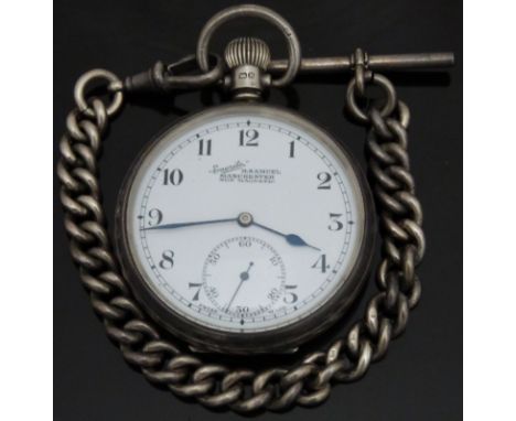 H Samuel Everite hallmarked silver keyless winding open faced pocket watch with blued hands, subsidiary seconds dial, black A