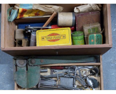 A quantity of tools to including taps and dies, rotary metal shear etc