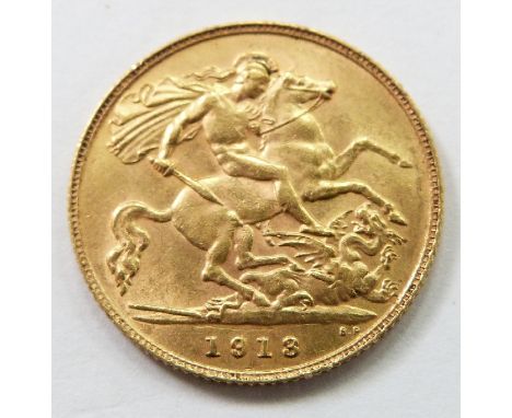 George V 1913 gold half sovereign