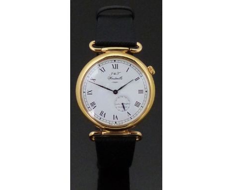 Joseph &amp; Thomas Windmills 18ct gold gentleman's wristwatch ref. WGS20002/01 with blued hands, inset subsidiary seconds di