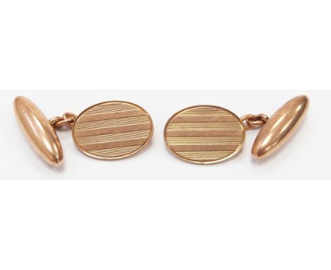 A pair of 10ct rose gold cufflinks, 7g&nbsp;