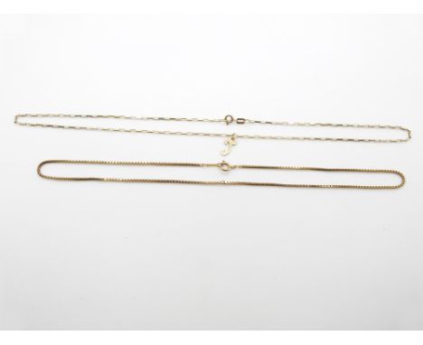 Four 9ct gold chains/ necklaces, 9ct gold back and front locket and a St Christopher&nbsp;