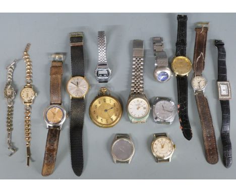 Fourteen various ladies and gentleman's wrist and pocket watches including Rotary, Ingersoll, Prestige, Avalon etc.&nbsp;
