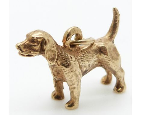 A 9ct gold dog charm/ pendant, 3.9g