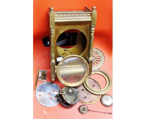 A late Victorian brass cased table clock with bell striking movement - for restoration