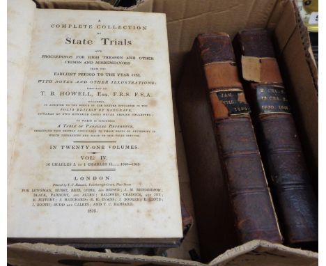 A Complete Collection of State Trials: 5vols from the series of leather bound, 4to. books compiled by T.B. Howell, Pub. Londo