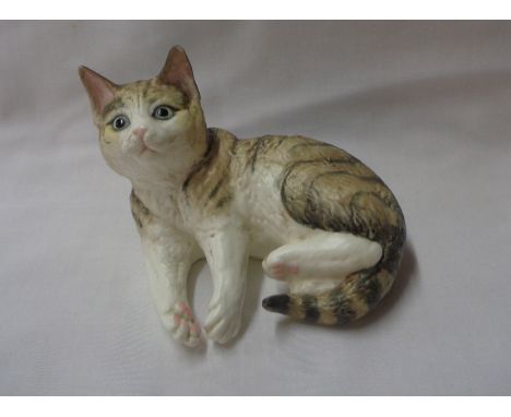A Royal Worcester bone china figurine, depicting a young cat entitled 'Tabby', from the 'Kittens' range