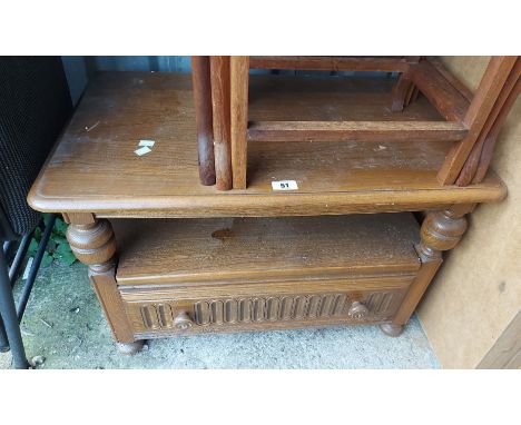 A vintage Ercol television table with drawer - for restoration
