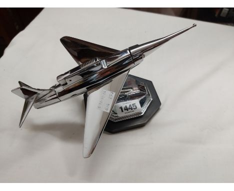 A 1950's chrome plated jet plane form cigarette lighter