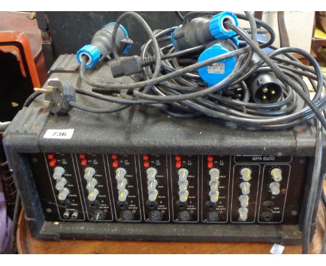 A Sound Master SPA6200 guitar amplifier - sold with a quantity of power leads
