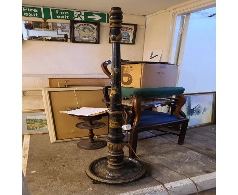 A 20th Century standard lamp with all-over chinoiserie decoration, set on turned pillar and circular base