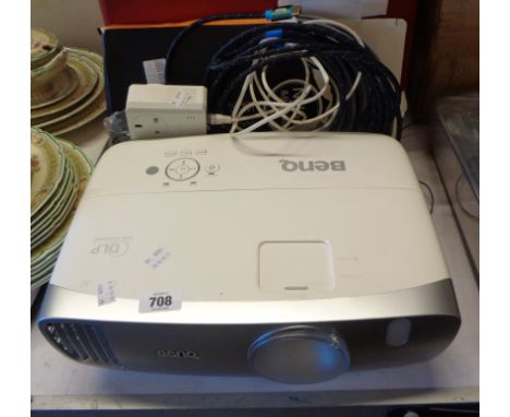 A Benq cinema master projector - sold with a quantity of HDMI cables and an Optoma projector screen