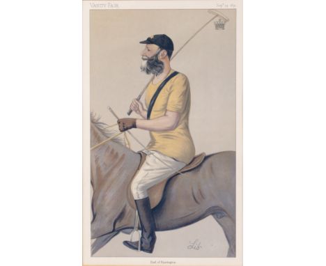 Vanity Fair'Earl of Harrington', colour lithograph, dated Sept 19 1891 to the upper right, 34cm x 20.5cm  At present, there i