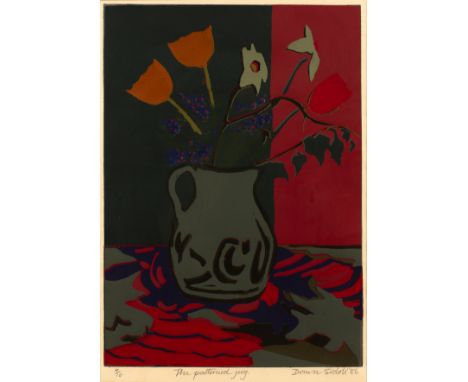 Dawn Sidoli (1933-2022) 'The patterned jug', screenprint, numbered 4/16, signed and dated 1986 in pencil lower right, 38cm x 