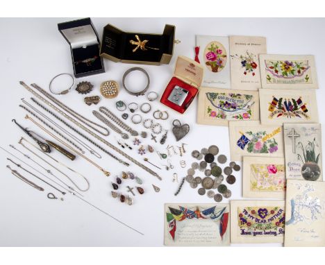 Large collection of various jewellery to include: collection of silver, white metal and costume jewellery, a sterling 925 sil