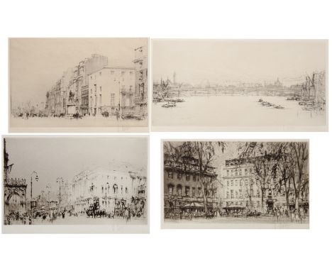 William Walcot (1874-1943) 'Berkeley Square, London', etching, signed in pencil lower right, unframed, 22cm x 34cm, 'Euston R