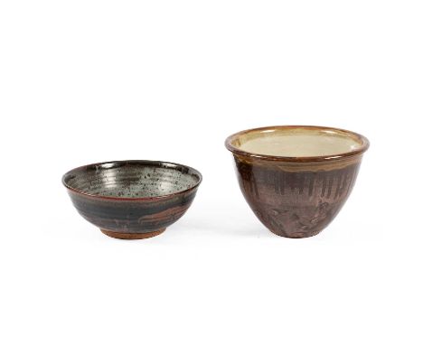 ARR Michael Cardew ( 1901-1983) for Wenford Bridge Pottery a studio pottery bowl, treacle glaze with cream glaze interior, im