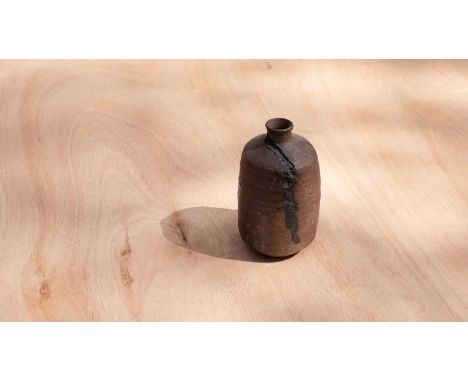 ARR Janet Leach (1918-1997) a stoneware bottle vase in ash glazes, seal mark to base, 15.5cm highOverall good condition