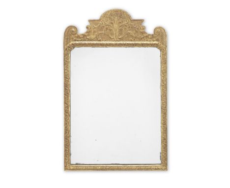 A George I gilt gesso mirror of small proportionsThe later plate within an alternating acanthus and lotus-leaf carved surroun
