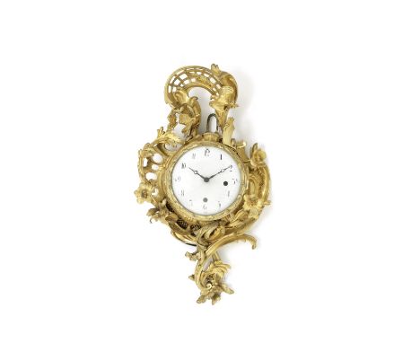 A late 19th century French gilt bronze and later cartel clockin the Louis XV stylethe rocaille, acanthus scroll floriate and 