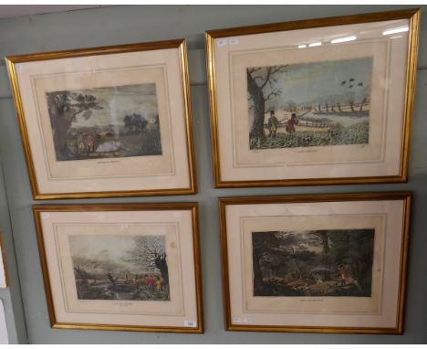 Set of 4 shooting prints after Alken